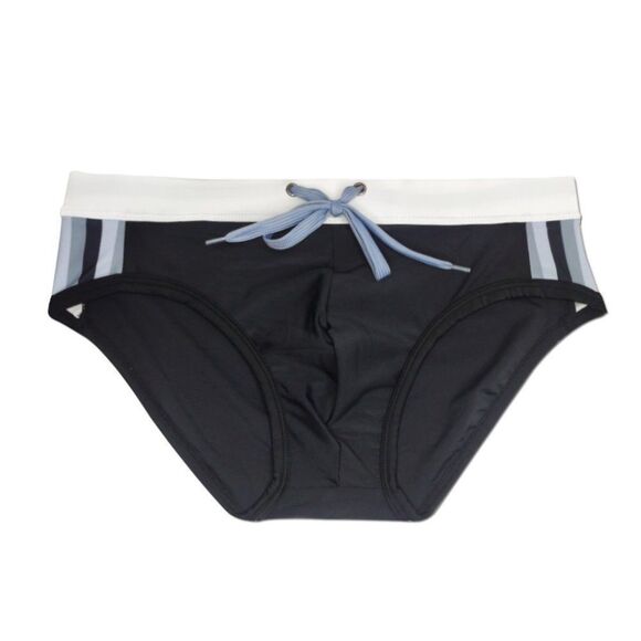 Men's low rise stripes bikini swim brief swimwear speedo Sliver SIZE XL - Picture 4 of 5